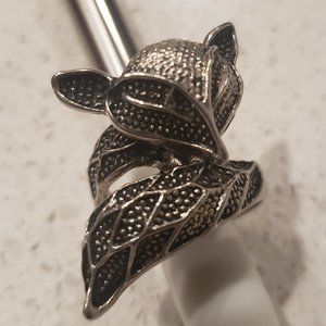 925 Sterling silver FOX ring size 10